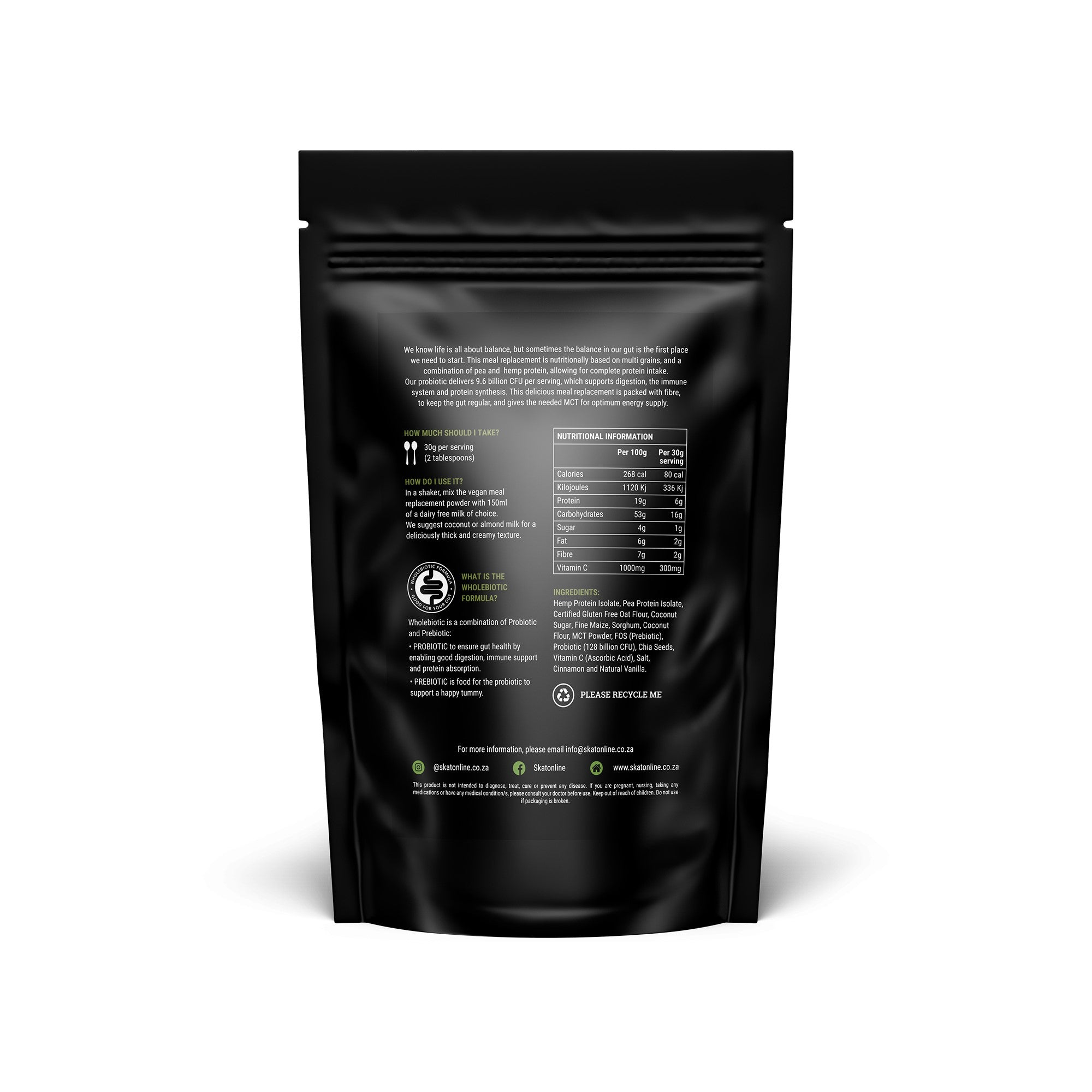 Vegan Meal Replacement Shake - Vanilla & Chia Seeds (400g